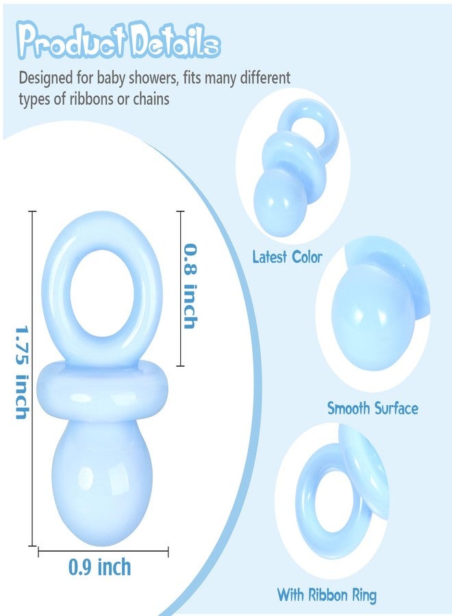 ZYFLSQ 24 Pcs Baby Shower Pacifiers, 1.75 Inch Plastic Pacifiers for Baby Shower Game Boy, Bulk Pacifier for DIY Decoration, Gender Reveal Table Scatter, Hunt Game Props, Party Favors(Blue) - Image 3